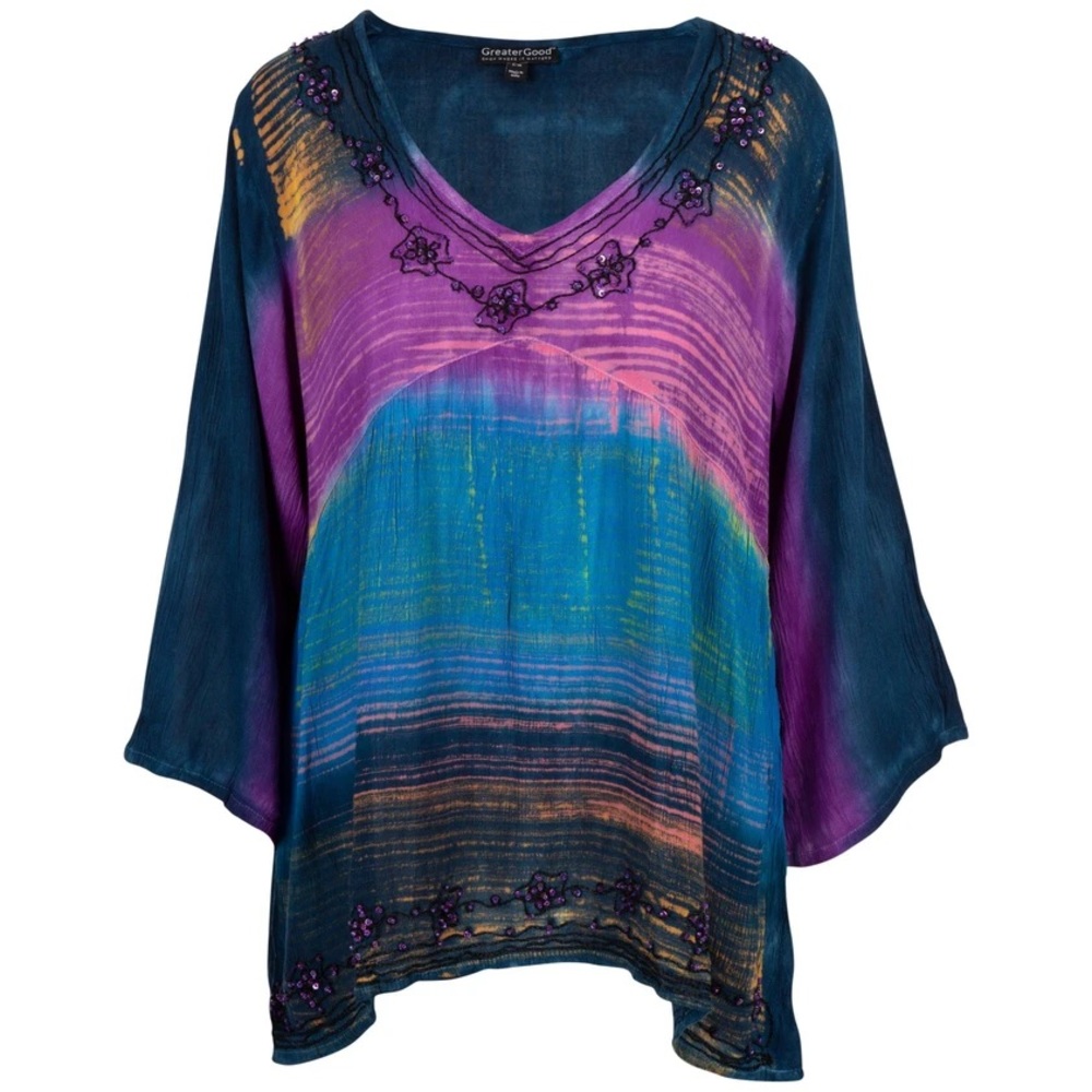 Greater Good Brushed Sky Long Sleeve Tunic